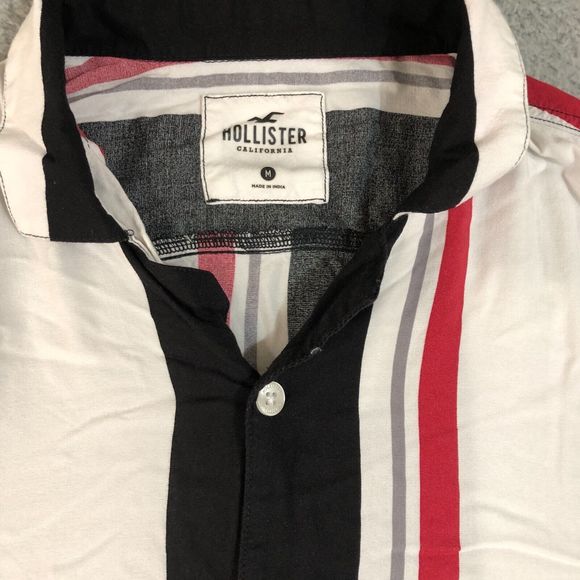 American Eagle Shirt Mens Medium White Striped Button Up Classiccore Preppy - Picture 4 of 9